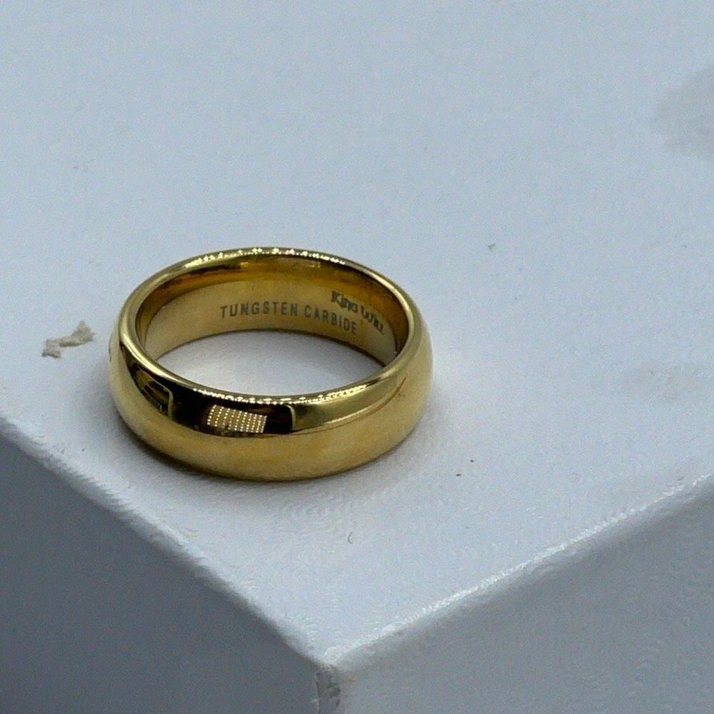 Tungsten gold plated ring size 6:50